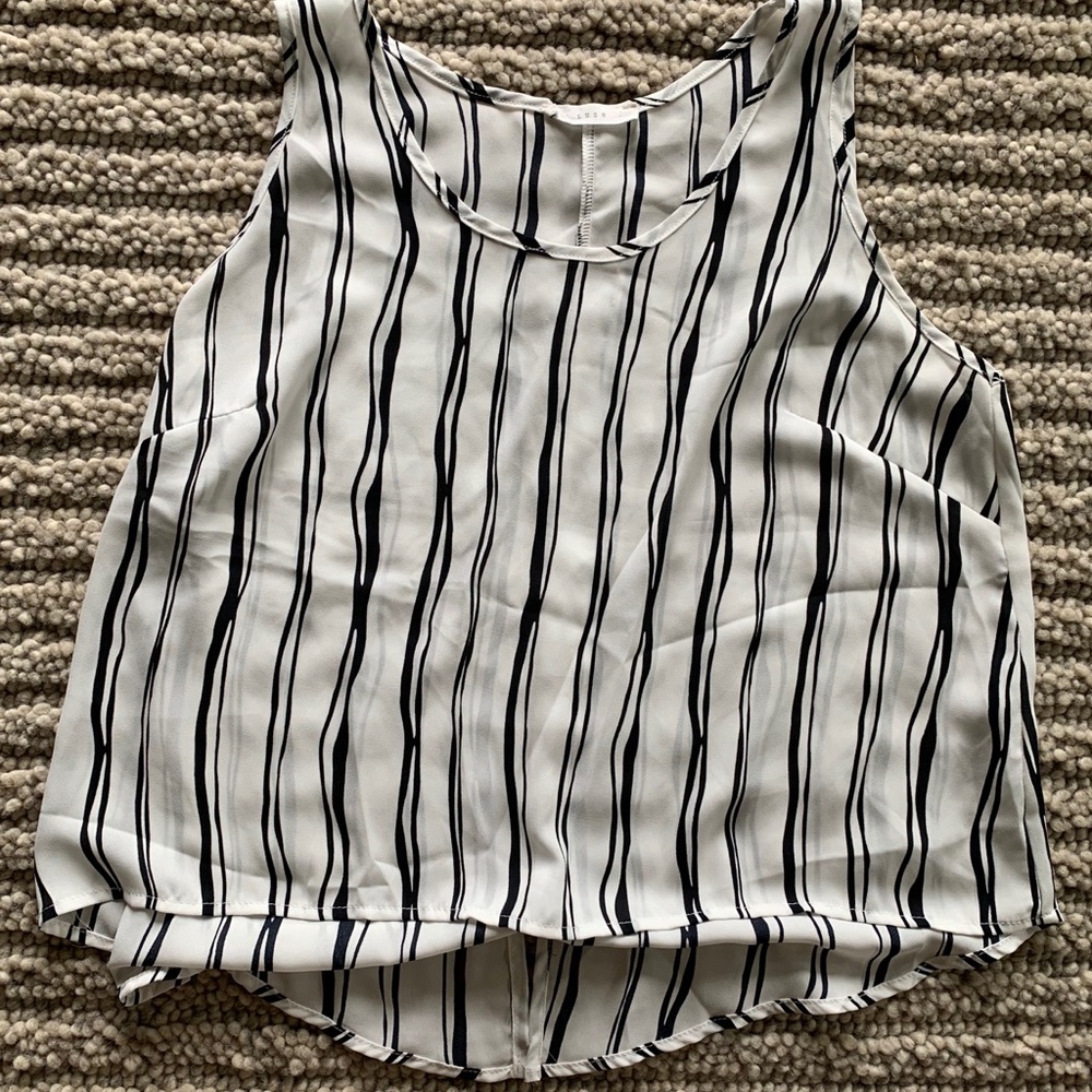 Lush Black & White Strip Tank